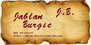 Jablan Burgić vizit kartica